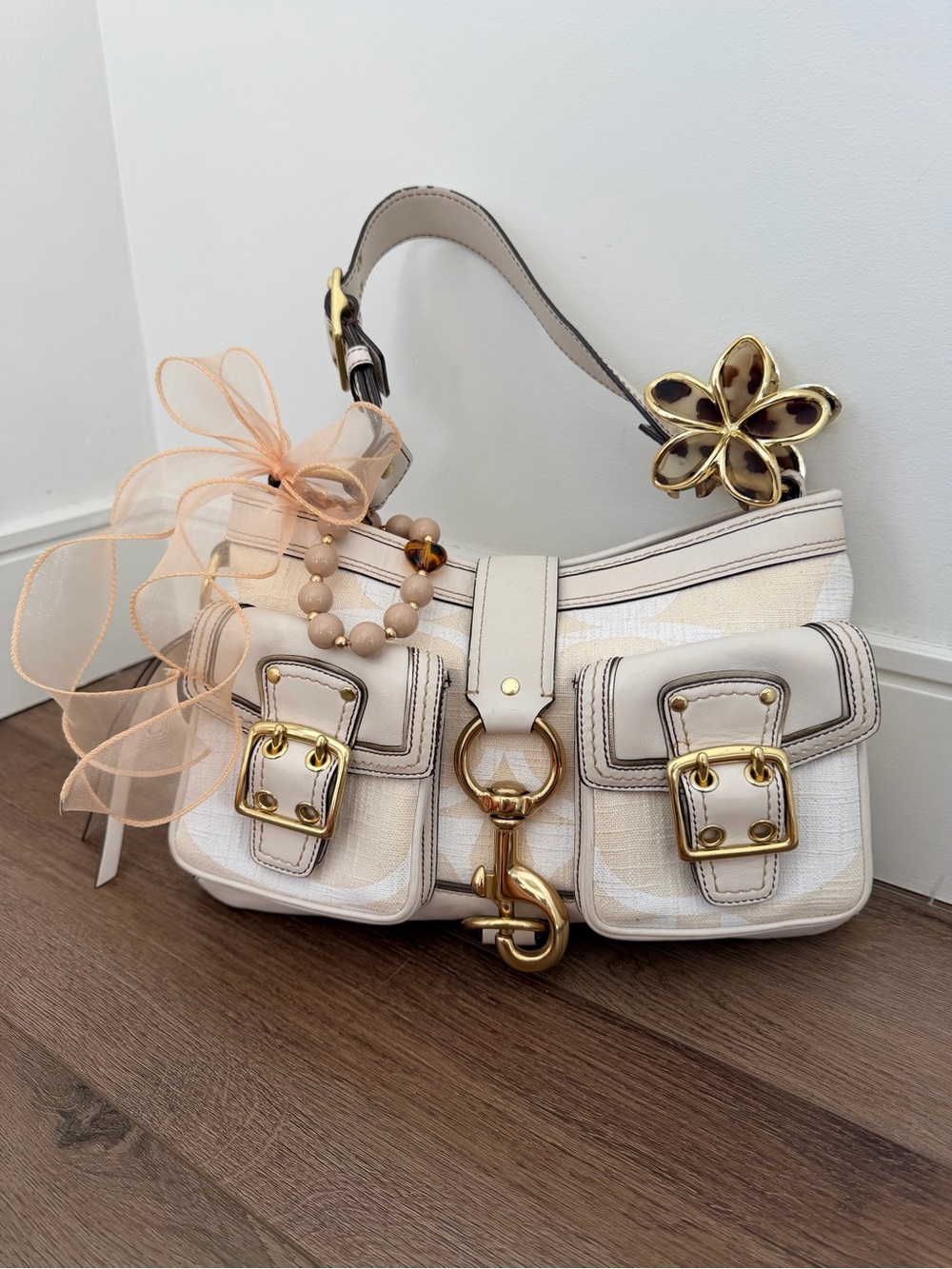2006 Coach Legacy Mandy Linen Canvas Shoulder Bag